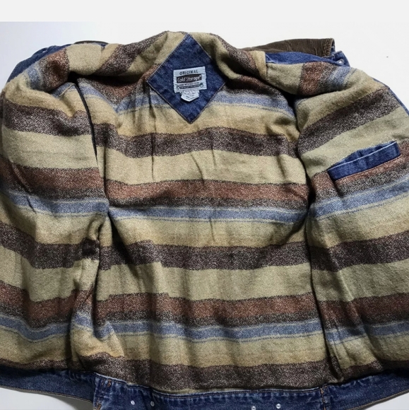 Cold Storage Mens Denim Blue Jean Lined Trucker Work Jacket Corduroy Size Large - Picture 3 of 11